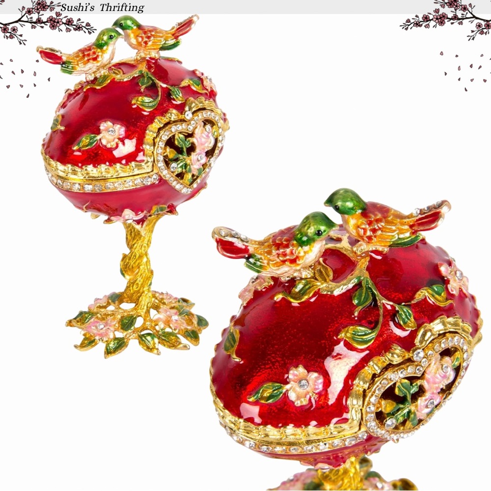 Decorative Hinged Jewelry Trinket Box - Picture 3 of 7